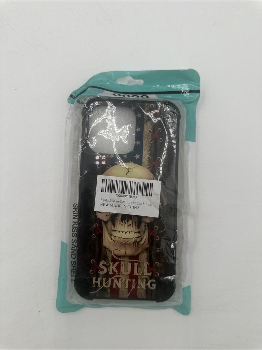 Compatible with iPhone 14 Pro Max Case,Flag Ribbon Skull Hunting